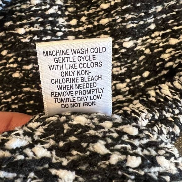 NWT Studio Works Marled Black & White Knit Sweater | Size: Small - Picture 8 of 10